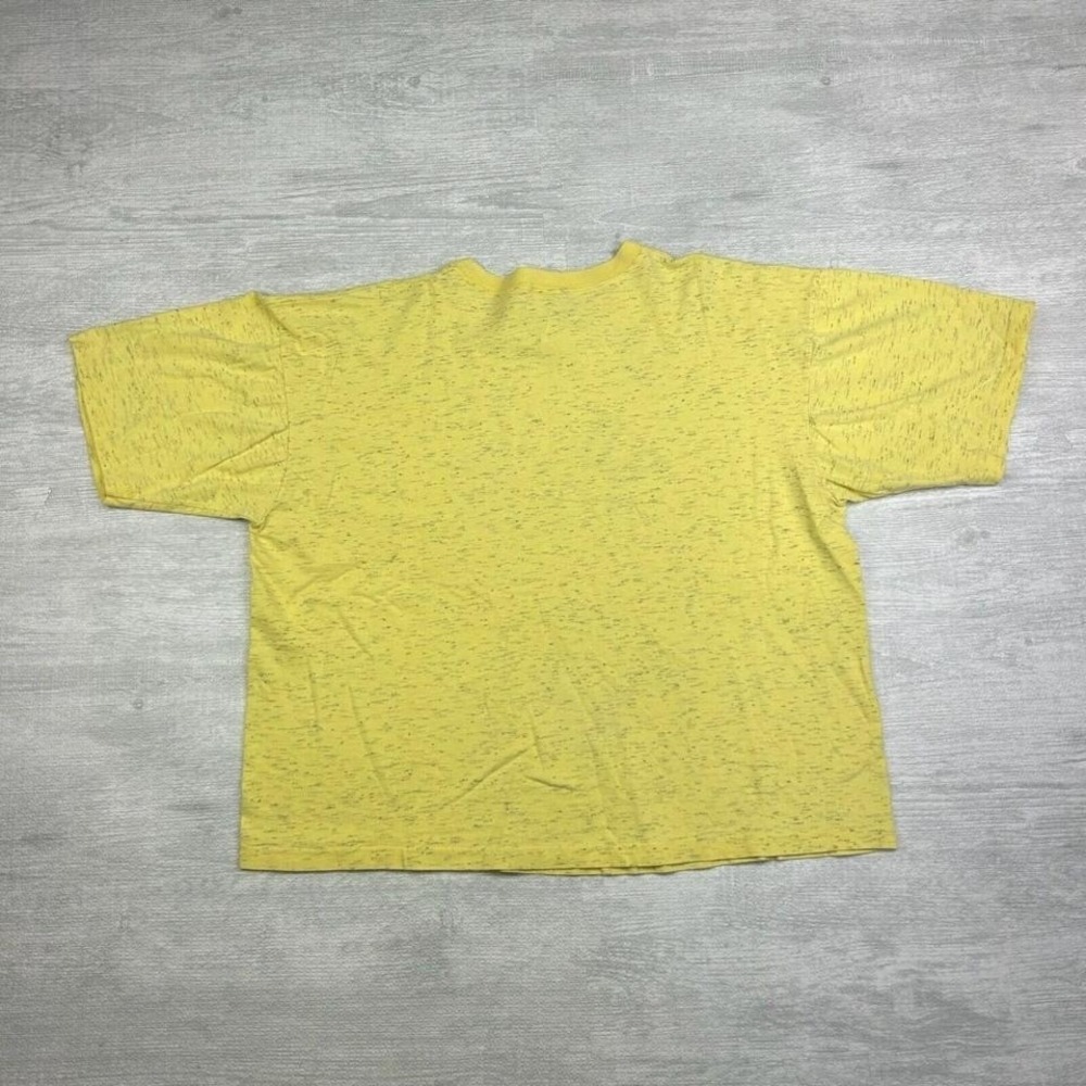 Vintage 80s Guess Shirt Adult XL Heather Yellow Arc Logo Paper Thin - Picture 3 of 4